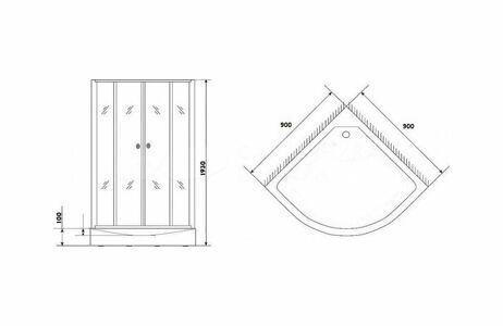 Душевой уголок с поддоном Parly Z9111 (90х90х193)