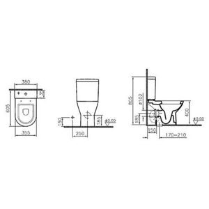 Унитаз с бачком напольный VitrA Diana 9816B003-7201 с горизонтальным выпуском