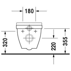 Чаша унитаза подвесная DURAVIT Starck 3 220209 (с сиденьем) с горизонтальным выпуском