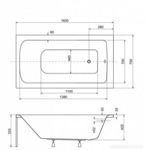 Ванна BESCO TALIA 160x75