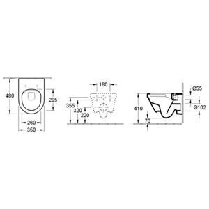 Чаша унитаза подвесная Villeroy & Boch Architectura 4687R001 с горизонтальным выпуском