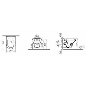 Чаша унитаза подвесная VitrA Zentrum 5785B003-6076 с горизонтальным выпуском