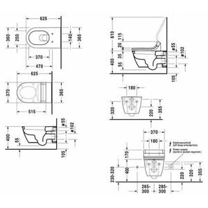 Чаша унитаза подвесная DURAVIT Darling New 254409 с горизонтальным выпуском