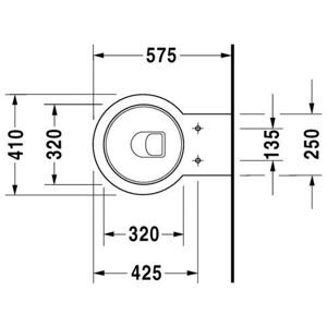 Чаша унитаза подвесная DURAVIT Starck 1 021009-WG с горизонтальным выпуском