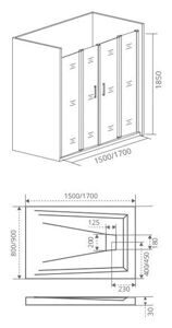 Душевое ограждение GOOD DOOR INFINITY WTW-TD-170-W-CH