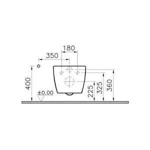 Чаша унитаза подвесная VitrA Sento 4448B003-0075 с горизонтальным выпуском