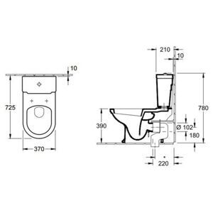 Чаша унитаза напольная Villeroy & Boch Hommage 666210R1 с горизонтальным выпуском