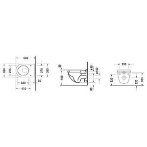 Чаша унитаза подвесная DURAVIT Starck 3 220609 с горизонтальным выпуском