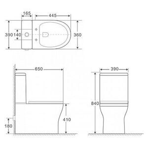 Чаша унитаза напольная Aquanet Cube CL-12248B (без бачка с сиденьем, микролифт) с горизонтальным выпуском