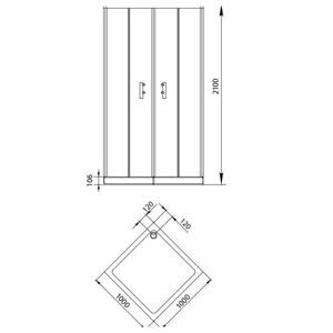 Душевой уголок Aquanet Alfa Cube NAA1142 100x100;прозрачное стекло