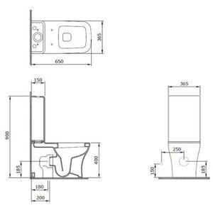 Чаша унитаза напольная Bocchi Scala Arch 1133-010-0129 с горизонтальным выпуском