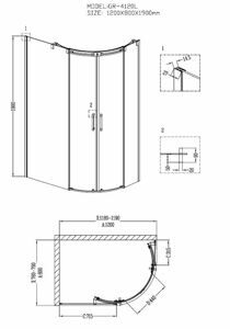 Душевое ограждение Grossman GR-4120L (120*80*190) двери раздвижные 2 места