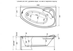 Акриловая ванна Aquanet Sofia 170x90 R