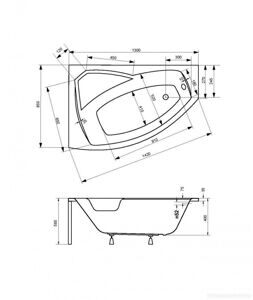 Ванна BESCO RIMA 130x85 L