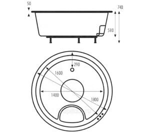 Ванна VAGNERPLAST RONDO D180