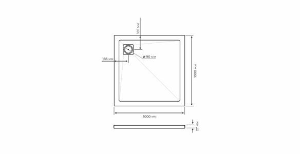 Душевой поддон из литьевого мрамора Taliente PTA-ST-100Bstone текстура Stone 100*100*3см