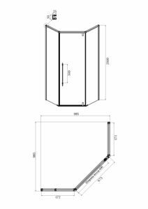 Душевое ограждение Ambassador Ritz 112011103 (1000x1000x2000);1 место