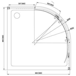 Душевой уголок Aquanet Alfa NAA2142 90x90;R550;прозрачное стекло