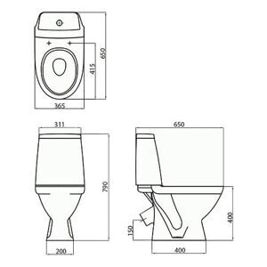 Унитаз с бачком напольный KOLO Modo L39003 с косым выпуском