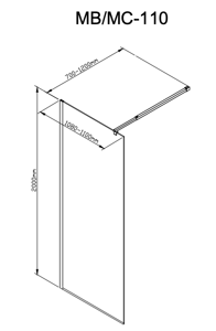 Душевая перегородка Deto  MB 110 Black