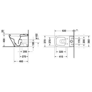 Чаша унитаза напольная DURAVIT DuraStyle 215509 с горизонтальным выпуском