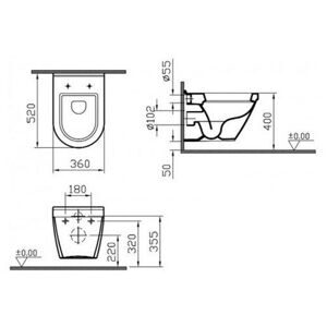 Унитаз-биде подвесной VitrA S50 5318B003-0850 с горизонтальным выпуском