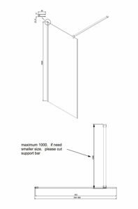 Душевая перегородка Ambassador Walk-in 1 (900x2000);1 место