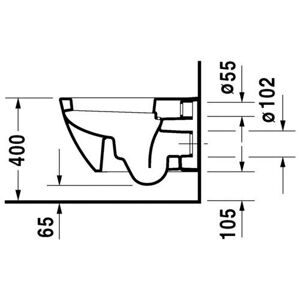 Чаша унитаза подвесная DURAVIT Happy D.2 222109 (с сиденьем, микролифт) с горизонтальным выпуском