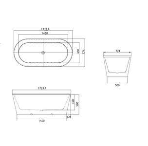 Ванна отдельностоящая Grossman GR-27021MB Forta (170x75x58) 1 место