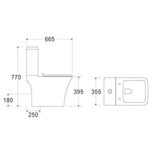 Унитаз с бачком напольный Cerutti 1215A с горизонтальным выпуском