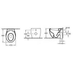 Чаша унитаза напольная Villeroy & Boch Aveo new generation 661310R1 с горизонтальным выпуском