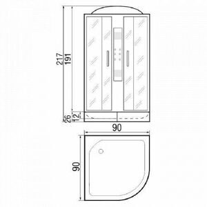 Угловая душевая кабина River Lena 90/24 МТ