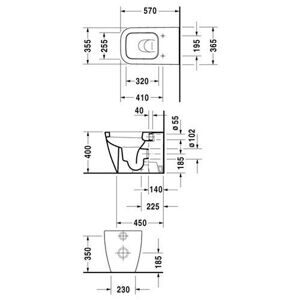 Чаша унитаза напольная DURAVIT Happy D.2 215909 с горизонтальным выпуском