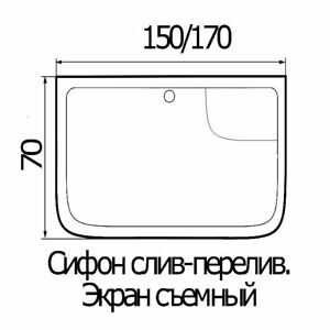 Душевой поддон River акр. ванна 170/70/50 Sena