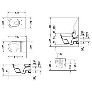 Чаша унитаза подвесная DURAVIT Starck 2 253309 с горизонтальным выпуском