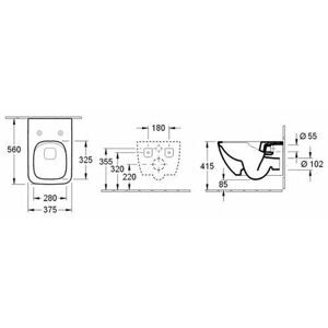 Чаша унитаза подвесная Villeroy & Boch Venticello 4611RL01 (с сиденьем, микролифт) с горизонтальным выпуском