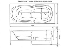 Акриловая ванна Aquanet Riviera 180x80