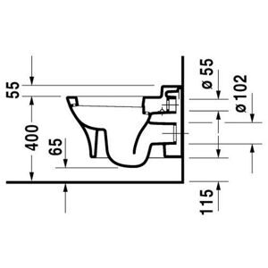 Чаша унитаза подвесная DURAVIT PuraVida 221909 (с сиденьем) с горизонтальным выпуском