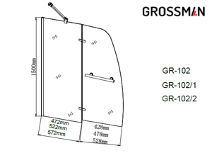 Шторка для ванны Grossman GR-102/2 150х110 см