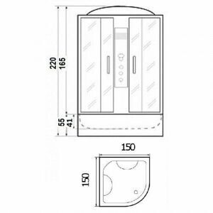 Душевая кабина River Temza 150/150/55 ТН