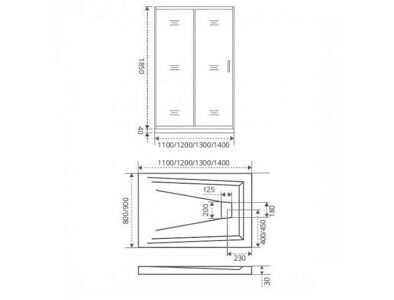 Душевое ограждение GOOD DOOR JAZZE WTW-130-B-BR