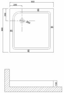 Душевой поддон Niagara NG-90-90Q (90*90*13) квадрат;для 6601;6801 ;6603;6803 ;6608;6808 ;6613;6813