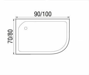 Поддон душевой WEMOR 100/70/24  L асимметрия