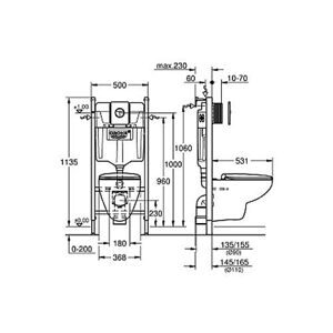 Унитаз с инсталляцией подвесной Grohe Solido Compact 39415000 с горизонтальным выпуском