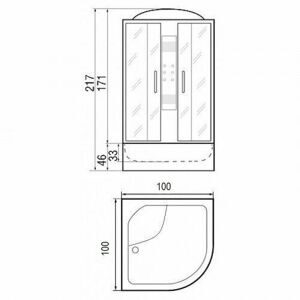 Душевая кабина River Temza 100/44 MT
