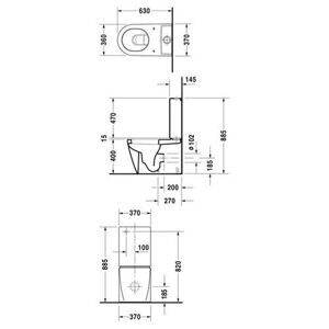 Чаша унитаза напольная DURAVIT Starck 2 214509-WG с горизонтальным выпуском