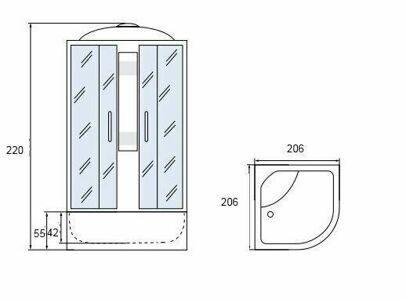 Душевая кабина Мономах 206/206/55 С МЗ
