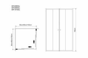 Душевое ограждение Grossman GR-1010 Solis (100*100*190) квадрат;двери раздвижные 1 место