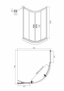 Душевое ограждение Ambassador Royal 18015306 (900x900x2000);1 место