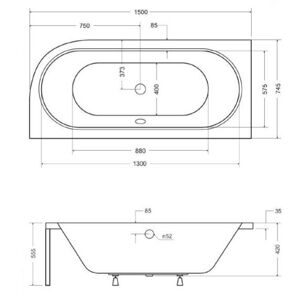 Ванна BESCO AVITA 150x75 L